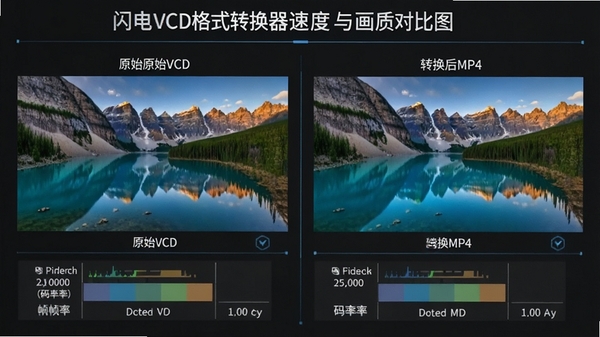 ����VCD��ʽת�����ٶ��뻭�ʶԱ�ͼ�������ΪԭʼVCD���棬�Ҳ�Ϊת����MP4���棬��������Ϊɫ�ʷḻ����Ȼ�羰���·���֡�ʺ��������ݶԱȣ�������רҵ�����ָ߱���ת��������