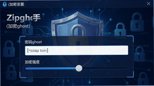 ѹ��ʥ�֣�Zipghost���ļ������ý��棬��ʾ���������ͼ���ǿ�Ȼ��飬����Ϊ�����������Ӿ�Ԫ�أ�������ɫ����ǿ����ȫ��
