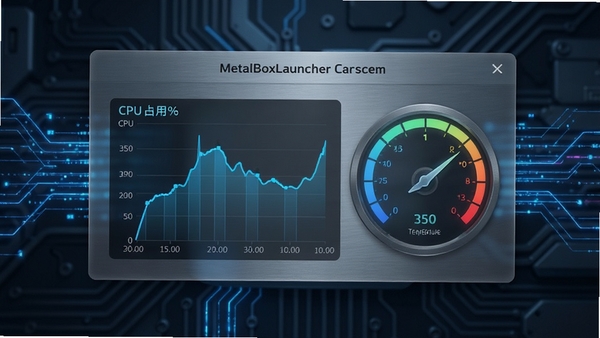 MetalBoxLauncher���ܼ������������ʾCPUռ�������ߺ��¶��Ǳ��̣�����Ϊ��͸��������壬����ɫ�������������Ƽ��б�ֽ������ɫ���侲���ȣ������������