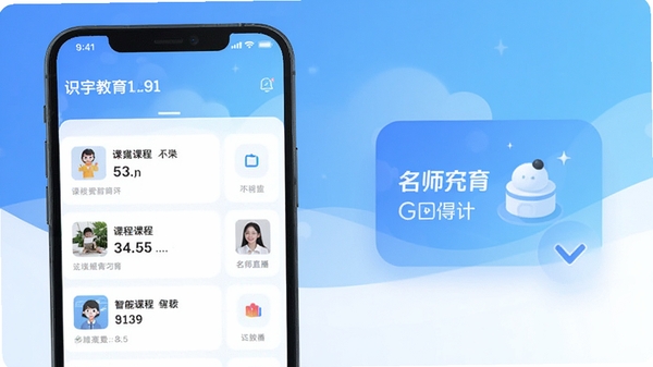 ʶ�����APP�����ͼ��չʾ��ҳ�γ��б�����ʦֱ����ڣ�����ʹ�����µ����׽���ɫ����UI����ִ���Լ��ͻ������ѧϰ�����߽����ĺ��Ĺ��ܡ�