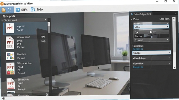 Leawo PowerPoint to Video�����������ͼ��չʾPPT�ļ������б�����Ƶ�����ʽѡ����壬����Ϊ�ִ��칫���滷��