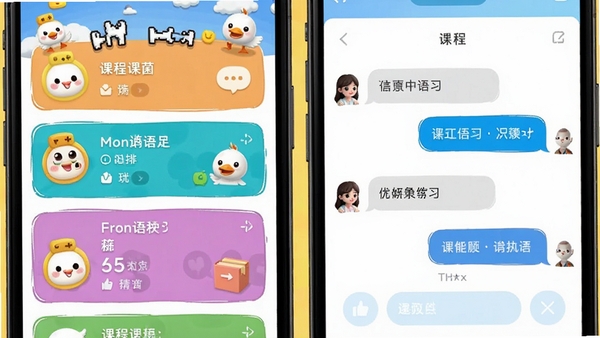 һ��չʾ�����App�����ͼ������ͼƬ���������ɫ�������Ŀγ��б����ɰ��Ŀ�ͨ�������Լ�ģ��Ի���ϰ������������������ã�ͻ���ƶ�������ѧϰ��Ȥζ�Ժͽ����ԡ�