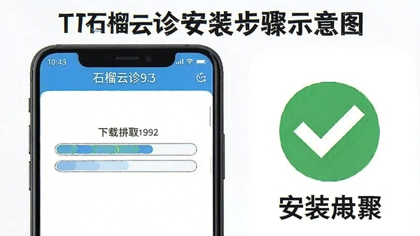 ʯ�����ﰲװ����ʾ��ͼ���ֻ���Ļ��ʾ���ؽ��������Ա��жԺ�ͼ���ʾ��װ�ɹ�