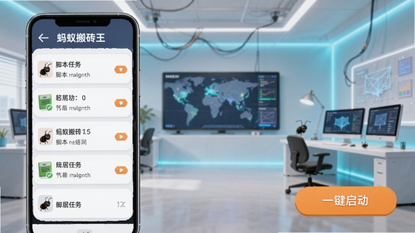 ���ϰ�ש��APP�����ͼ��չʾ�����Ľű������б���һ��������ť������Ϊ�ִ���Լ����Ϸ�����ҳ�����ɫ���������Ƽ���ʮ�㡣