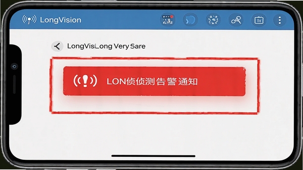 LongVision�ƶ����澯֪ͨ���棬���к�ɫ��ʾ��