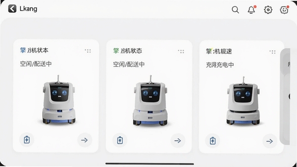 ���ʻ�����app�Ķ���������棬�Կ�Ƭ��ʽչʾ3̨�����˵�ʵʱ״̬������/������/����У��������࣬�ɻ����л�