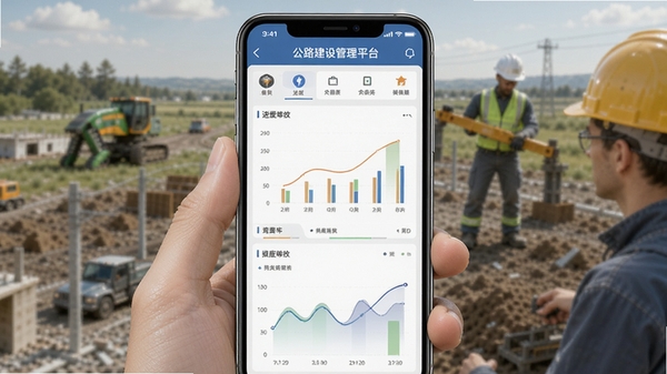 公路建设管理平台手机端进度监控图表展示