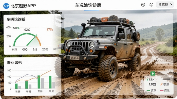 һ�ű���ԽҰAPP�������ҳ���ͼ����ʾ�����ָ������ͼ��������ΪԽҰ������Ţ·����ʻ��ͻ����Ϲ��ܵ�רҵ�ԡ�