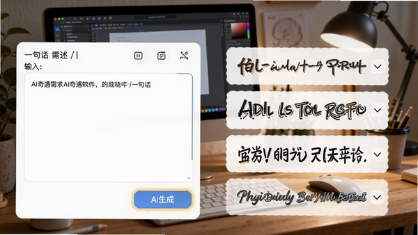 AI�����������������ɹ��ܽ����ͼ�����Ϊ������û�����һ�仰���������Ҳ�չʾ����β�ͬ�����İ�������������������������ʾ��AI���ɡ���ť������Ϊ��͵Ĺ���̨���������������Χ��