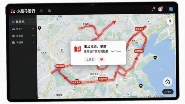 С��������ʵʱ·��Ԥ��ҳ�棬��ͼ����ʾ��ɫӵ��·�Σ������¹���ʾ��Ƭ