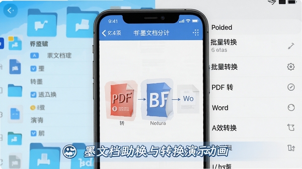 ��ī�ĵ����ָ�ʽת����ʾ�������ֻ���Ļ��ͼչʾPDFתWord�������棬����Ϊ�ļ������б���͹������ת�����Ч����������ɫ����������