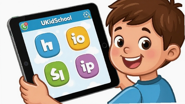 UKidSchool��ͯѧϰӦ�ý���չʾ����ͨ��񣬺�������ƽ���Ͽ���ѧϰӢ�ﵥ��