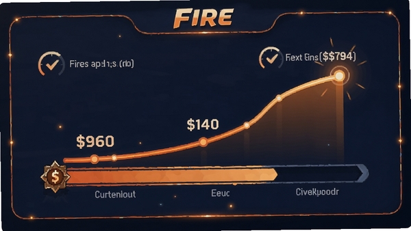 FIRE���˵�FIREĿ����Ƚ��棬����չʾһ��������Ϸ�ȼ��������ĲƸ��������ߣ�����ŵ�ǰ�ʲ���̱�����һ��Ŀ���ľ��룬��ɫ��ů��ɫ������ɫΪ����������ǿ