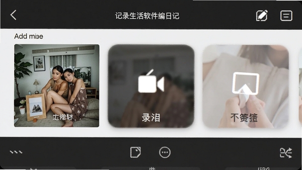 ��¼���������༭�ռ�ҳ�棬չʾ����ͼƬ��¼������ǩ�ı༭���棬����ͼ������