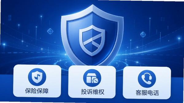������APP����������ҳ�棬չʾ���ձ��ϡ�Ͷ��άȨ���ͷ��绰�����ͼ�꣬����Ϊ��ȫ����Ԫ�أ���ɫ��Ϊ�������ﰲȫ�ɿ���Ʒ������