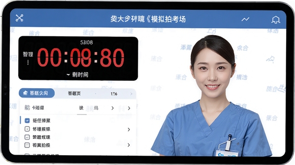 ������ʿappȫ��ģ�⿼��ҳ�棬����ʱ��ʱ����ʾʣ��ʱ�䣬���⿨���棬�����ʽרҵ
