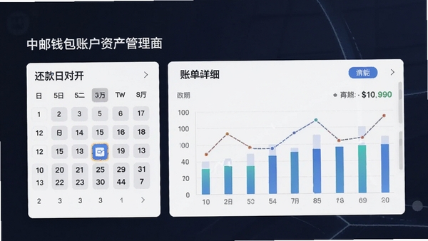 ����Ǯ���˻��ʲ��������棬չʾ�����������˵���ϸͼ����UI��Ʋ��ÿ�Ƭʽ�����������ֱ�ۣ��������ܹ�������