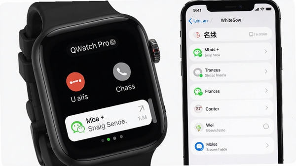 QWatch Pro��Ϣ֪ͨ�������棬�ֱ���Ļ��ʾ�����΢����Ϣ���ֻ��б����ð������������