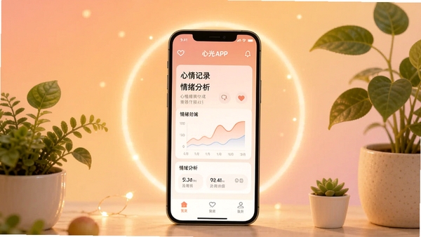 �Ĺ�APP����չʾ����ů�����Ľ��䱳����һ���ֻ���Ļ��ʾ�����¼����������ͼ������Χ����͵Ĺ��κ���ɫֲ���׺�����������������ʡ�����ϣ����