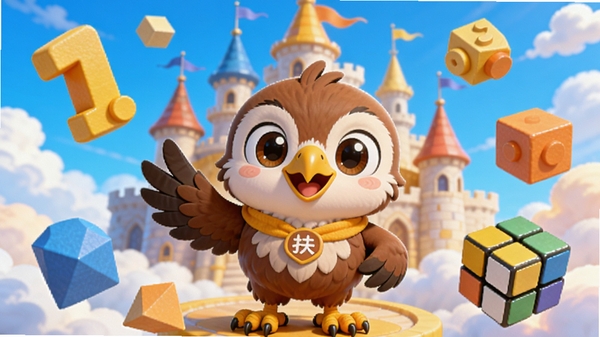 һ�ų���ͯȤ��3D��ͨ�������ͼ�����������ǿɰ��ļ�����Сӥ������Ư�������֡����λ�ľ��ħ����������ɫ���������ƶ˳Ǳ�������ɫ���ԳȻ���Ϊ����ͻ������Сӥħ����APP�Ŀ���ѧϰ��Χ����湹ͼ���ʺ�Ӧ���̵�չʾ��