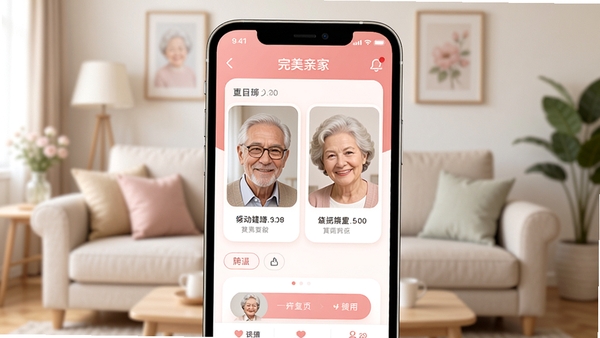 �����׼�APP����չʾ����������Ů�û�ͷ��Ƭ����ܰ�ķ�ɫϵUI��ƣ��ֻ���Ļ����չʾ������Ϊģ���ļ�ͥ�����������������дʵ��