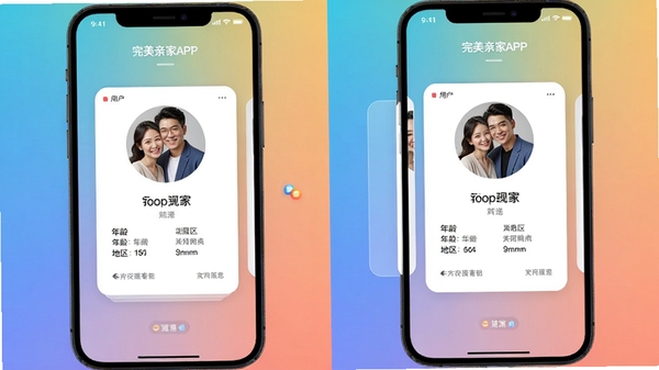 �����׼�APP������ƥ�书��ҳ�棬���һ�����Ƭ���棬չʾ�û����Ͽ���������Ƭ�����䡢������Ϣ������Ϊ����ɫ��������ִ���
