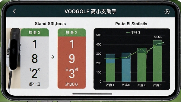 VOOGOLF�߶������ּƷֽ��棬��ʾ��׼�����Ա����Ƹ�����ͳ��ͼ��
