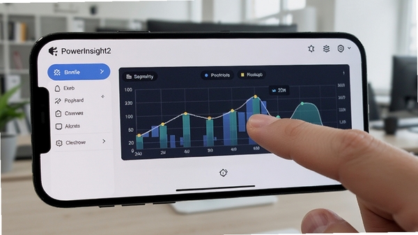 �����ֻ�����չʾPowerInsight2�������棬��ָ���ڴ�����Ļ�ϵ�����ͼ�����н�������������Ϊģ���İ칫������
