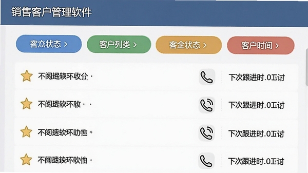 ���ۿͻ����������ͻ��б����棬������ʾ��ͬ״̬�����ǩ���б�������Ǳꡢ�绰ͼ����´θ���ʱ��