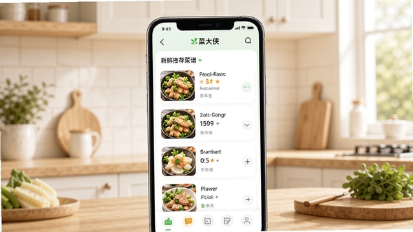 �˴���APP�������ͼ��չʾ�����Ƽ�����������ʳ�Ĺ������ܣ��ִ���Լ���������ܰ�ĳ����������ֻ���Ļ����ʾ�����б���ʳ�Ŀ�����ѣ�������Ⱦͼ