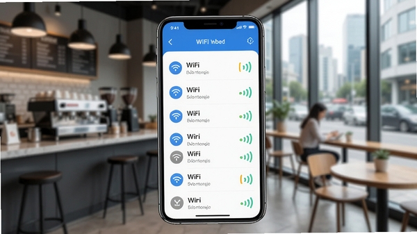 һ��չʾ����Կ��WiFi������������ĸ����ͼ���ֻ���Ļ����ʾ�ܱ�WiFi�б����ź�ǿ��ͼ������������������������Ϊ�ִ����п��ȹݳ�����ͻ���������ӱ�ݵ��ص㡣