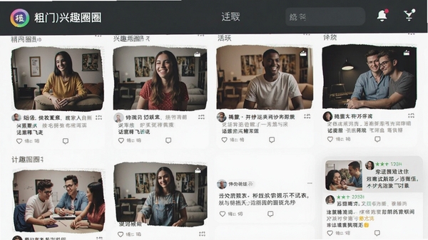 ����app����ȤȦ��ҳ�棬չʾ�������������ͻ�Ծ����������