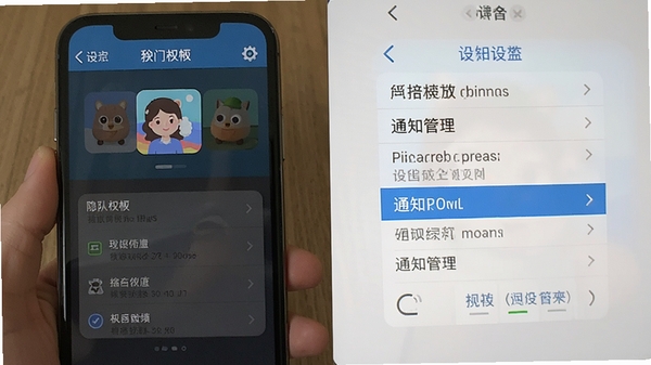 ����app�����ý��棬չʾ��˽Ȩ����֪ͨ����ѡ��