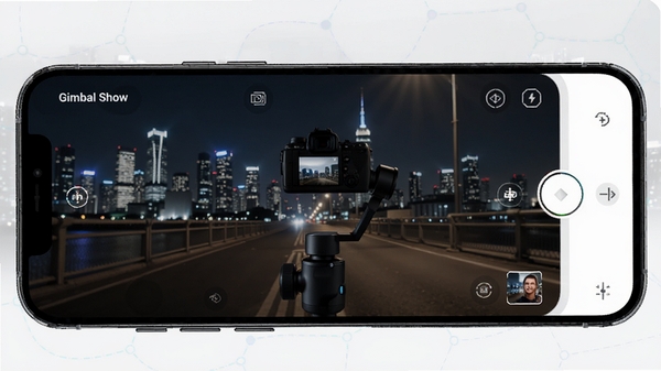 һ����ΪGimbal Show���ֻ�Ӧ�ý��棬չʾ��������̨�ȶ����㹦�ܣ�����Ϊ����ҹ�����������רҵƽ�����˾�Ч�����������ִ���Լ���Ƽ���ʮ��