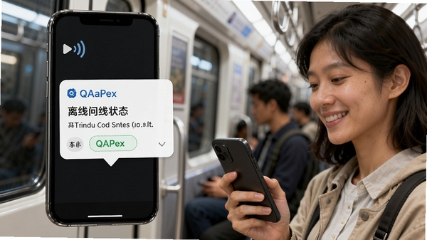 QAPex�����ʴ𳡾�ʾ��ͼ����ʾ�ֻ������ź�ͼ������Ȼ�����𰸿�Ƭ������Ϊ�������ᣬ�����ֳ��ֻ���¶΢Ц������������ͻ������״̬�µļ�ʱ���������дʵ������