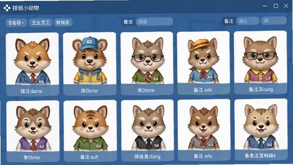 �Ű�С���������ڱ༭Ա���������棬��ʾ����ͬ�·���С����ͷ�񣬿��Զ��������뱸ע��Ϣ