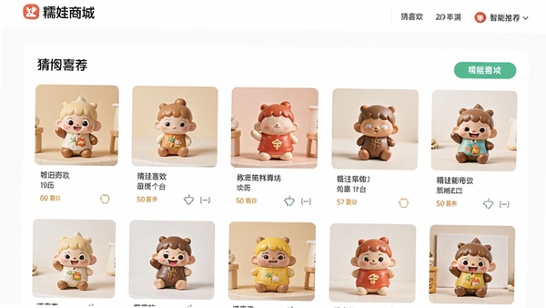 Ŵ���̳ǵ������Ƽ�ҳ�棬չʾ����ϲ��ģ�飬��Ʒ��Ƭ�������룬��ͼ�������������