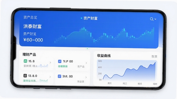 ��̩�Ƹ�APP����չʾ�������ʲ����������Ʋ�Ʒ�б�����������ͼ�Ⱥ��Ĺ���ģ�飬���������ִ�����ɫ��ɫ��������רҵ���ڿƼ��С�