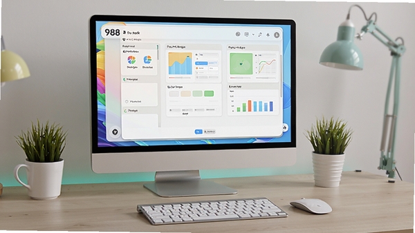 988 Desk �����������ͼ��չʾ�����ܷ������������沼��Ч�����ִ���UI��ƣ�ɫ�����죬�����ֻ���Ļչʾ