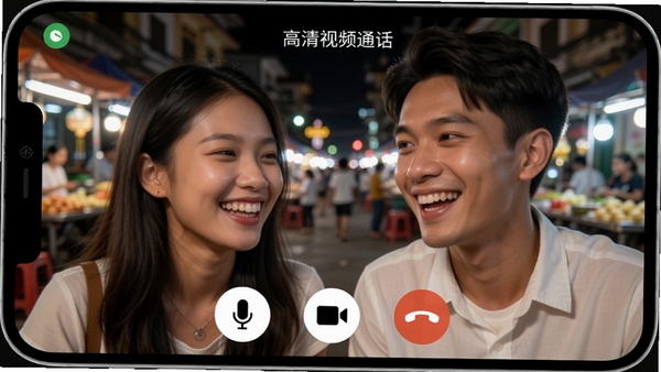 ����APP��Ƶͨ�����棬��Ļ����ʾ��λ���Ừ�����ڿ��ĶԻ��������������ҹ�н־�������������������ע��������Ƶͨ���������������·�����˷硢����ͷ���Ҷϰ�ťͼ�ꡣ