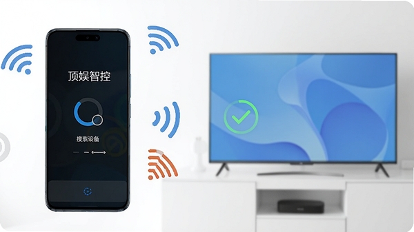һ�������ֻ������ܵ��ӵ���Խ��棬��Ļ����ʾ�����ǿ����������豸����Χ��WiFi�źźͺ��Ⲩ���ĳ���ͼ�꣬�������������ͻ�����ӳɹ���״̬��