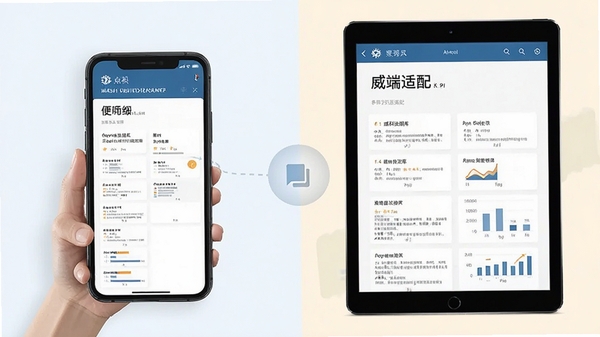 威科法规库在手机和平板上使用的对比场景图,强调其多端适配的便捷性。