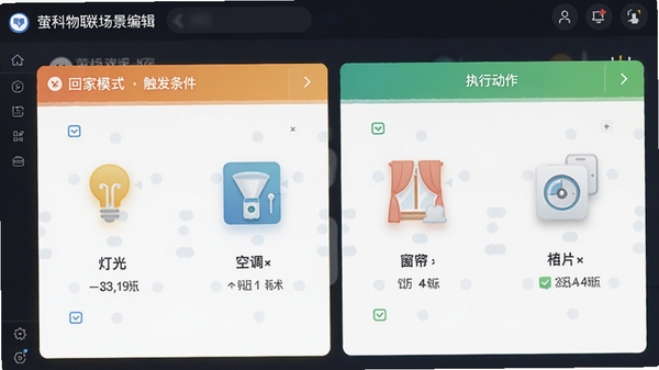 ө�����������༭���棬չʾ�ؼ�ģʽ����������ִ�ж����������ƹ�յ��������豸ͼ��