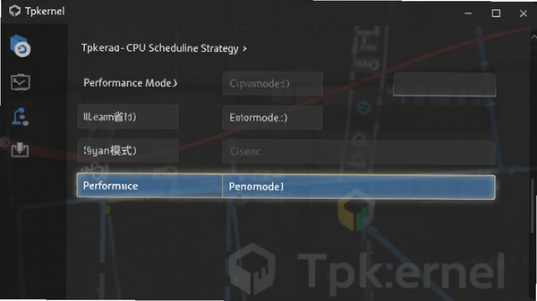 һ��Tpkernel���ý����й���CPU���Ȳ���ѡ��Ľ�ͼ�������������ģʽ��ʡ��ģʽ������ģʽ�ȶ��ѡ�ť������ѡ��������ģʽ������Ϊ��ɫϵ��ϵͳ���÷��
