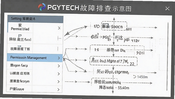 PGYTECH�����Ų�ʾ��ͼ����ʾ���ò˵��е�Ȩ�޹���ѡ��