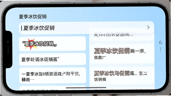 һ��չʾAIд�����������İ����ɹ��ܵ��ֻ���ͼ����Ļ����ʾ�û����롰�ļ�������������Ӧ���Զ����ɶ�汾�İ��б����İ������죬����Ϊǳ��ɫ���䣬���������������ֿɱ��ϣ�ͻ��AI���ɵĸ�Ч������ԡ�