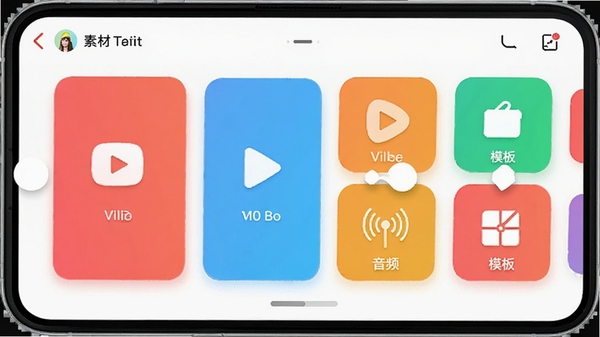 �ز�����APP�ķ���ҳ�棬����չʾ��ơ���Ƶ����Ƶ��ģ��ȶ����ɫͼ��ģ�飬������ֱ�ۣ�֧�ֺ��򻬶��л���