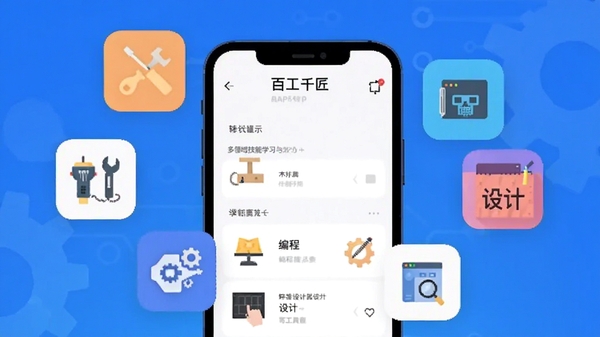�ִ���ƽ������ͼ��չʾ�ٹ�ǧ��APP���棬����ľ�����繤����̡���Ƶȼ���ͼ���������ֻ���Χ������Ϊ�Ƽ������䣬����ɾ�������ͻ����������ѧϰ�빤�߾ۺϵĸ��