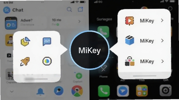 MiKey���ֻ������е��������ͼ������Ϊ�����칫���棬�����������ʾ�������й�����չ�˵�������ɫ������