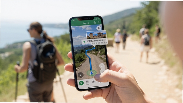 һ���ο��ڻ���ʹ�����ι���·��ר��APP����ʵ����������Ƭ���ֻ���Ļ����ʾ�ŵ�����ʵ���ϵļ�ͷ�;�����Ϣ���ݡ�